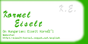 kornel eiselt business card